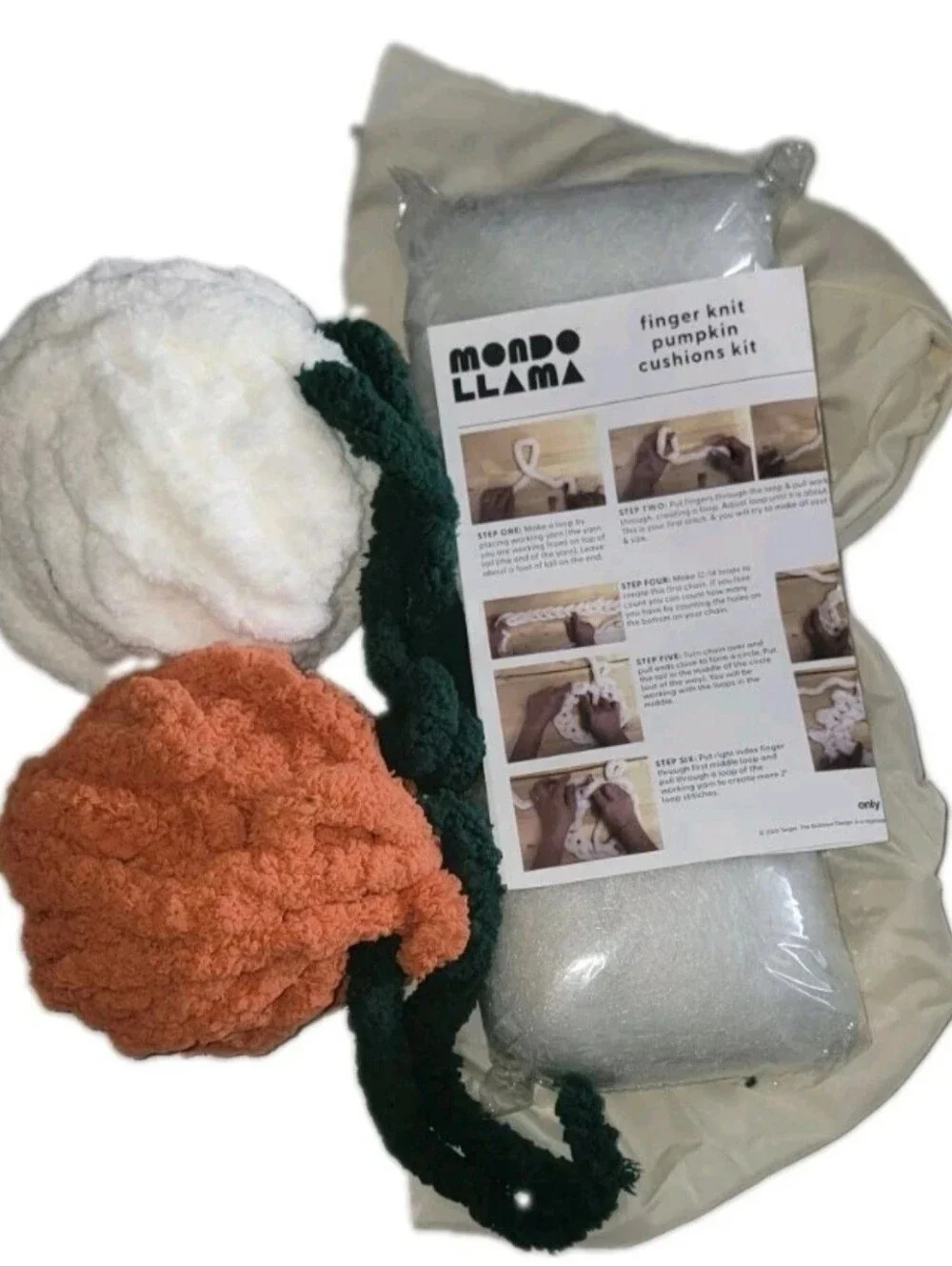 Mondo Llama Finger Knitting Pumpkin Kit No Needle Summer Craft Fall Decor